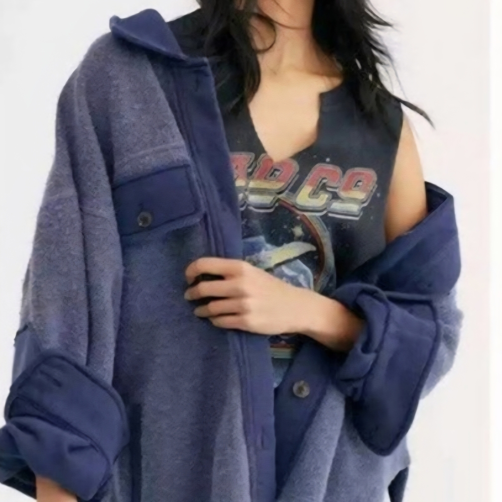 Free People Ruby Washed Indigo Shacket - image 1